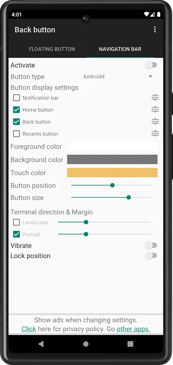 Screenshot Back Button APK 2.07