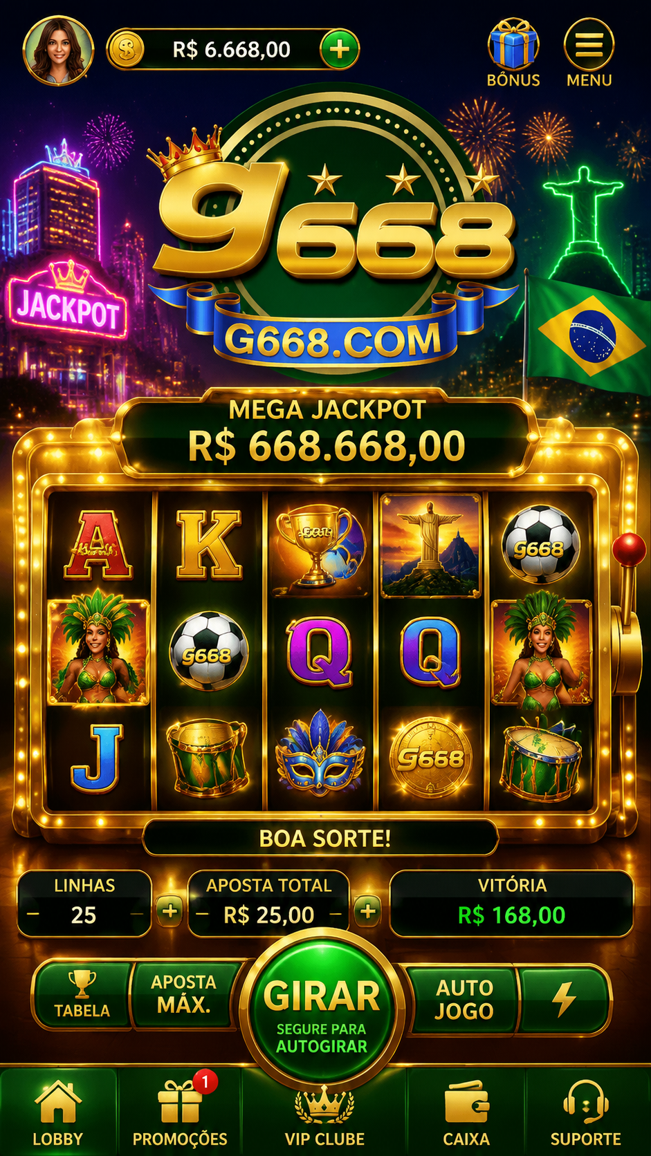 Screenshot g668 APK - Slot Online Seru dengan Spin Cepat dan Jackpot Besar