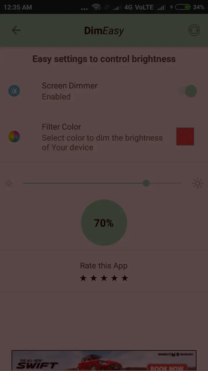 Screenshot Dim Easy APK v2.0.45 untuk Mengurangi Kecerahan Layar