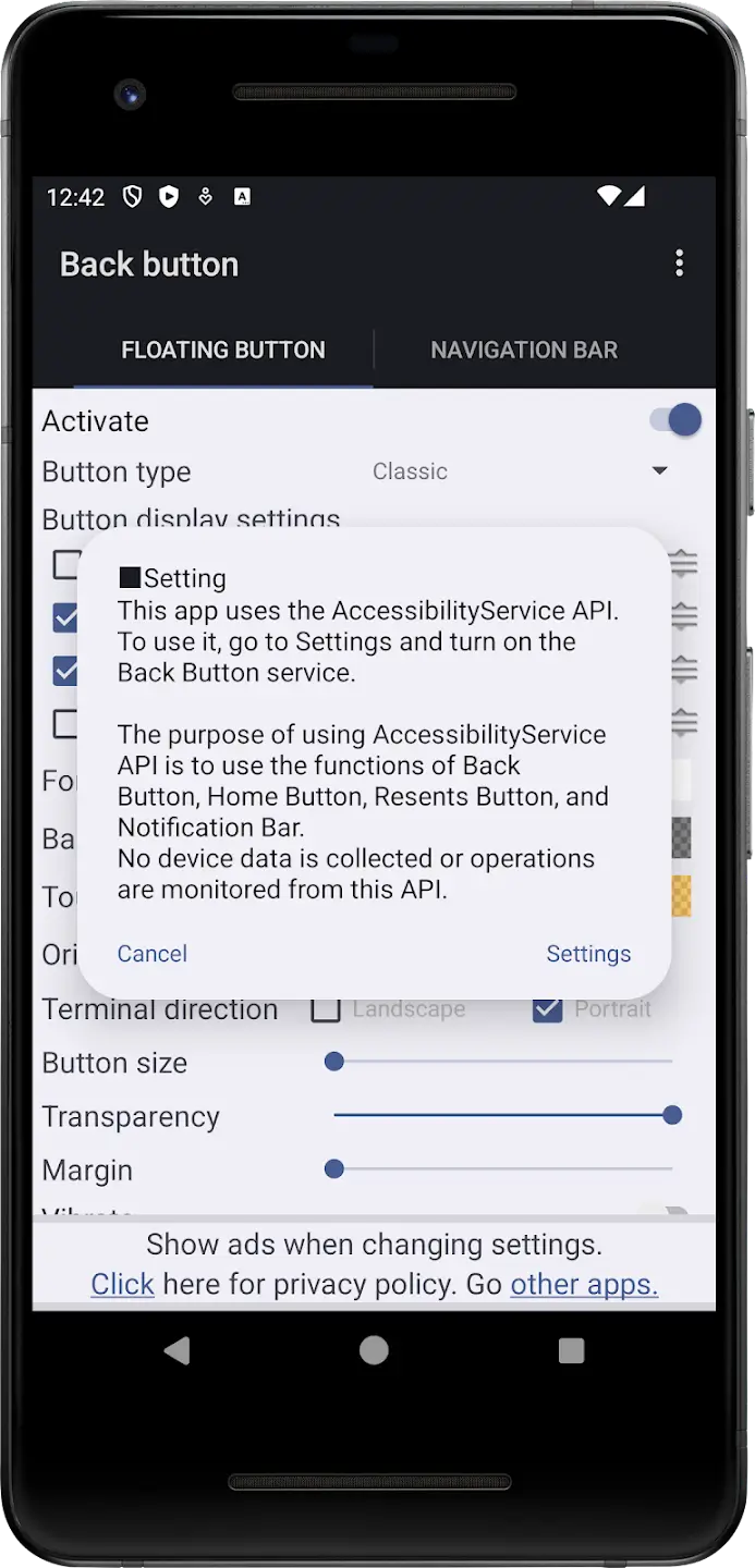 Screenshot Back Button APK 2.07