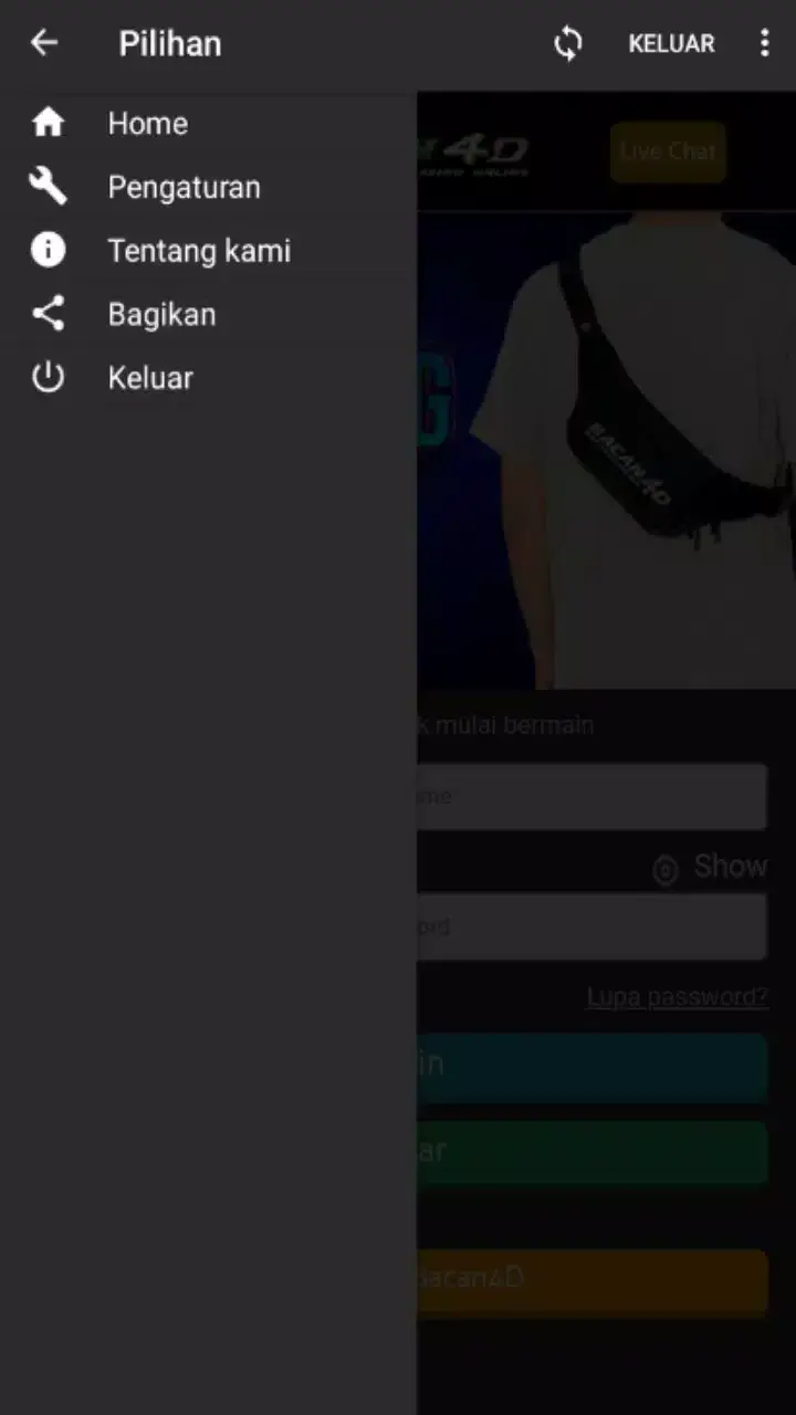 Screenshot Bacan4D APK 2.1.3