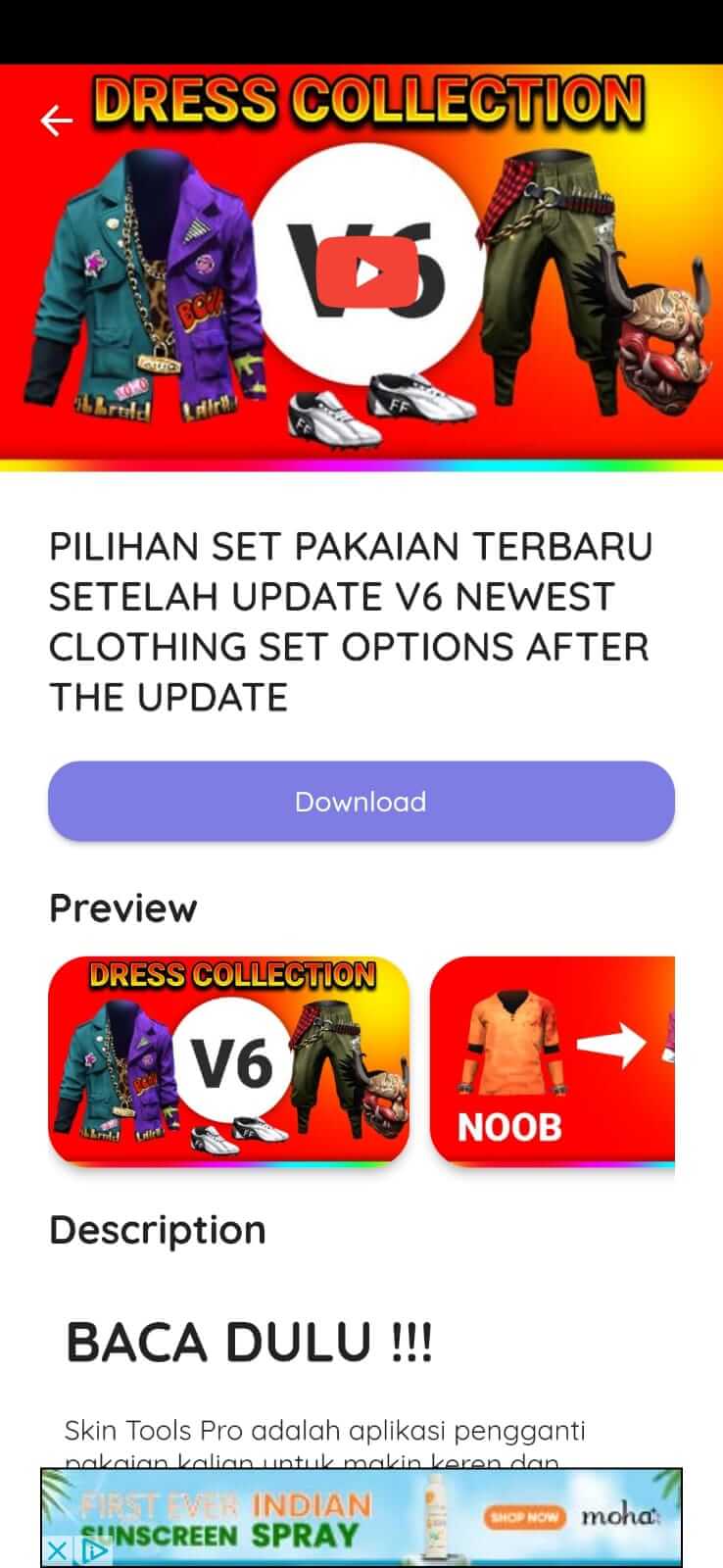 Screenshot Skin Tools APK untuk Coba Skin Free Fire