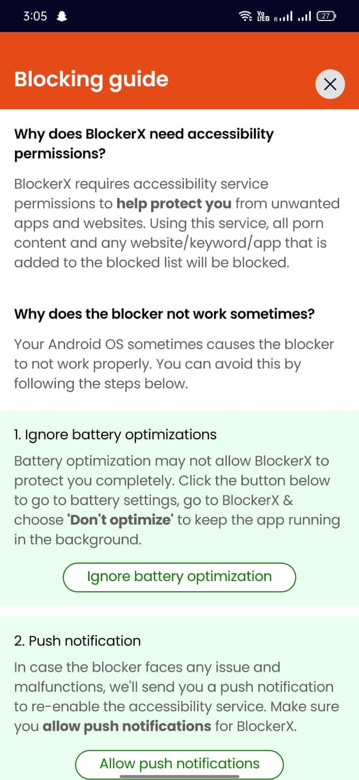 Screenshot BlockerX APK