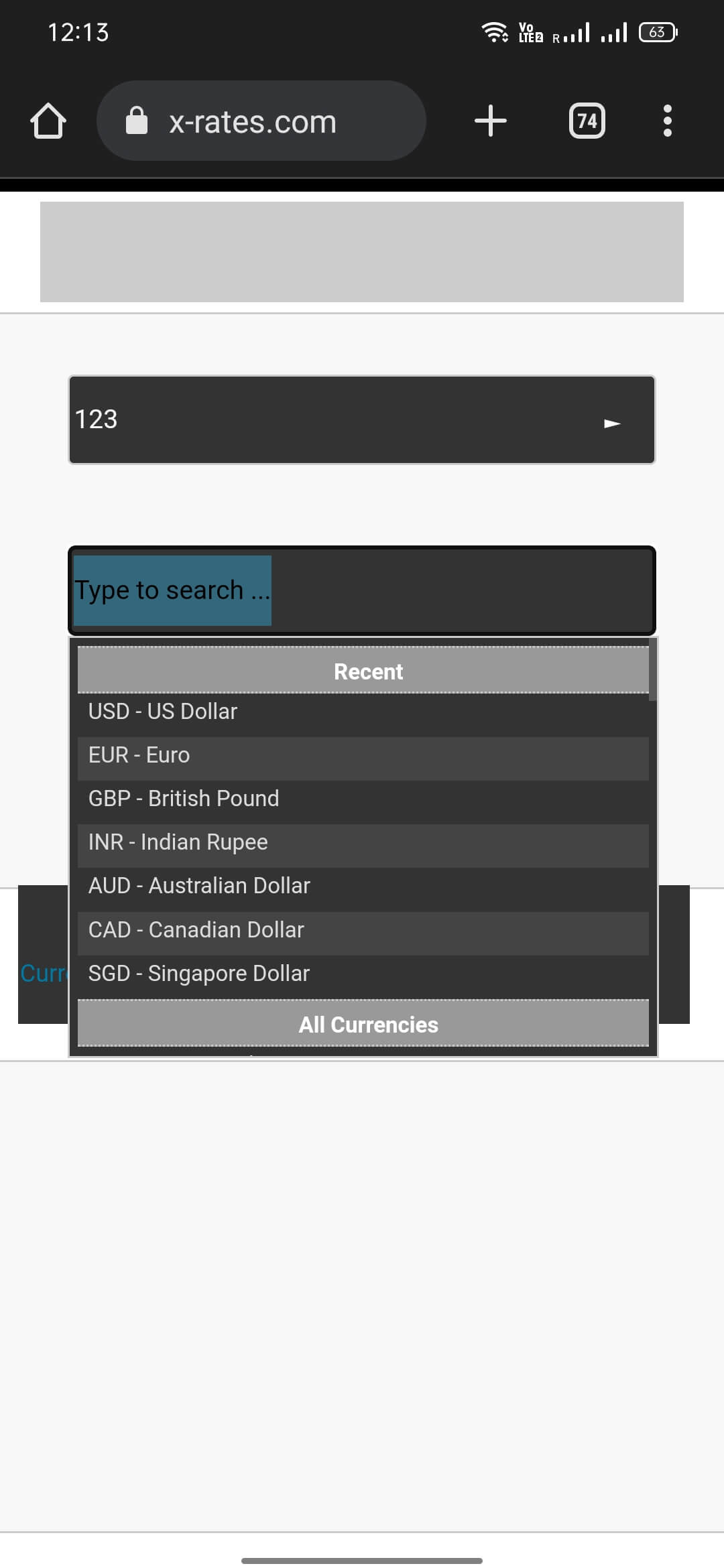 Screenshot XRates APK v1.6