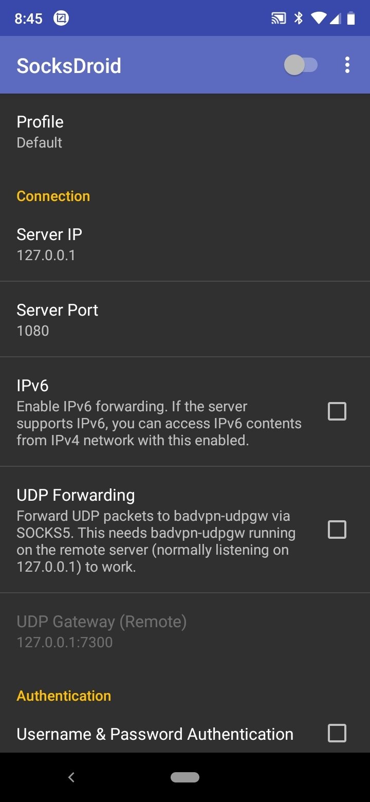 Screenshot SocksDroid APK v1.0.4 untuk Android