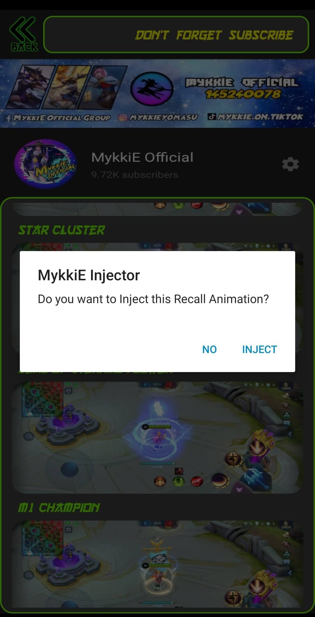 Screenshot Mykkie Skin Injector APK