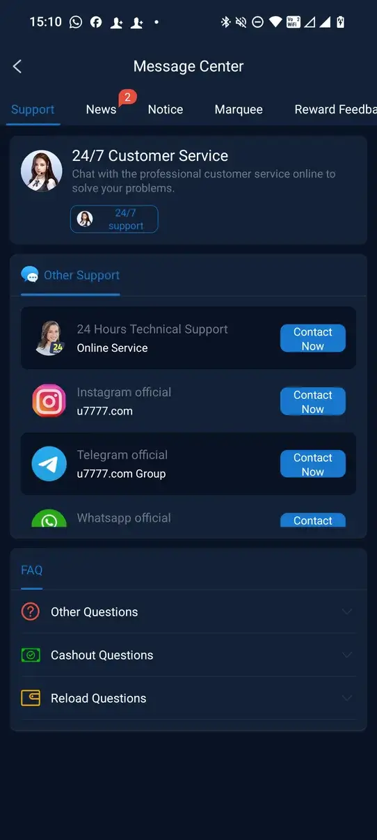 Screenshot U7777 APK v1.1.17