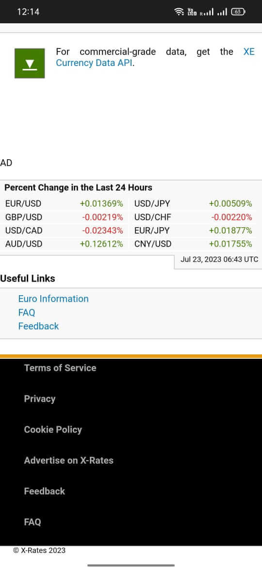 Screenshot XRates APK v1.6