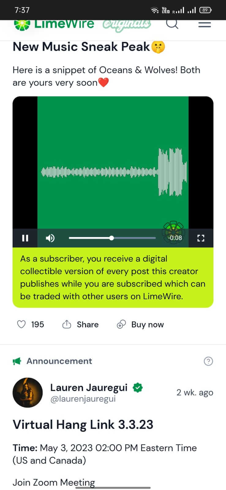 Screenshot LimeWire APK v1.0.0