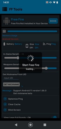 Screenshot FF Tools APK v2.4 untuk Optimasi Free Fire