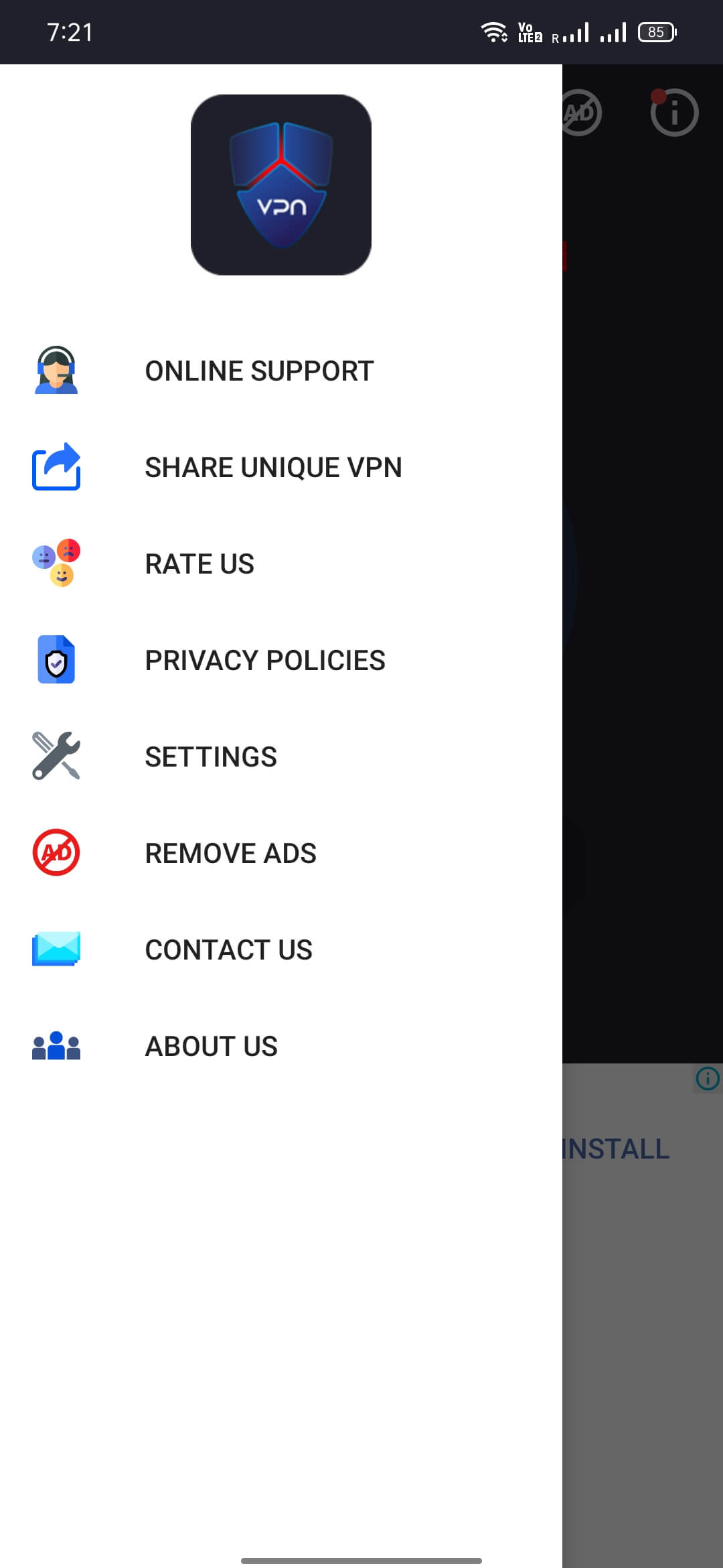 Screenshot Unique VPN APK v1.5.1 untuk Android