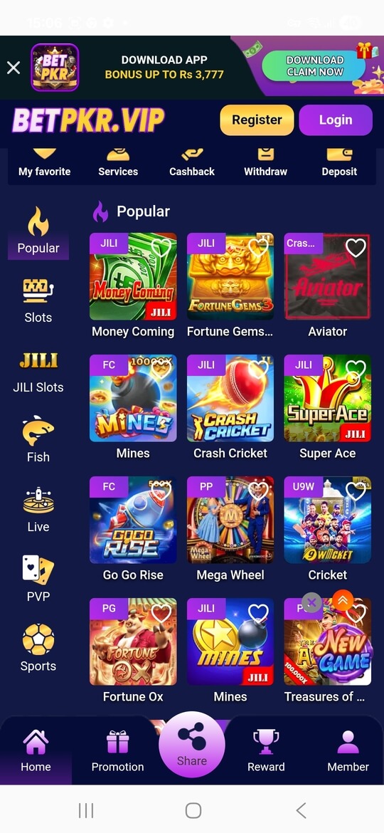 Screenshot BETPKR APK v2.4.52 untuk Android