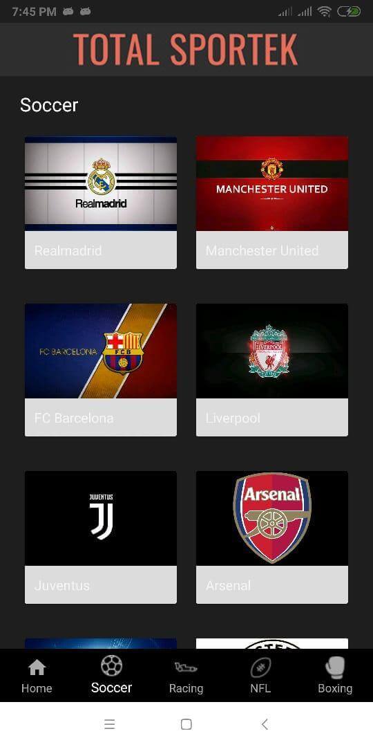 Screenshot TotalSportek APK v1.0 untuk Android