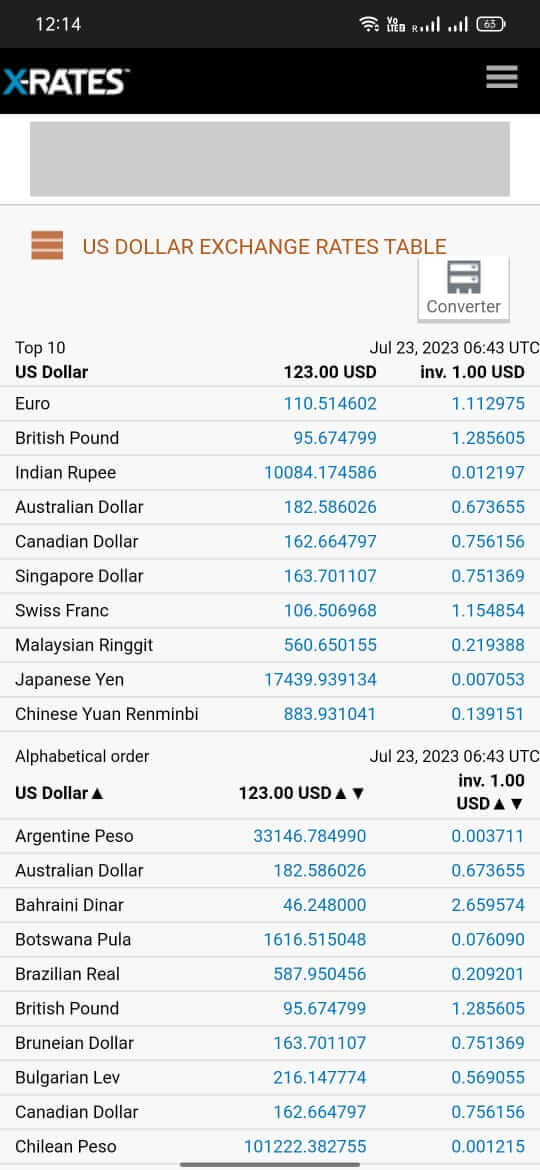 Screenshot XRates APK v1.6