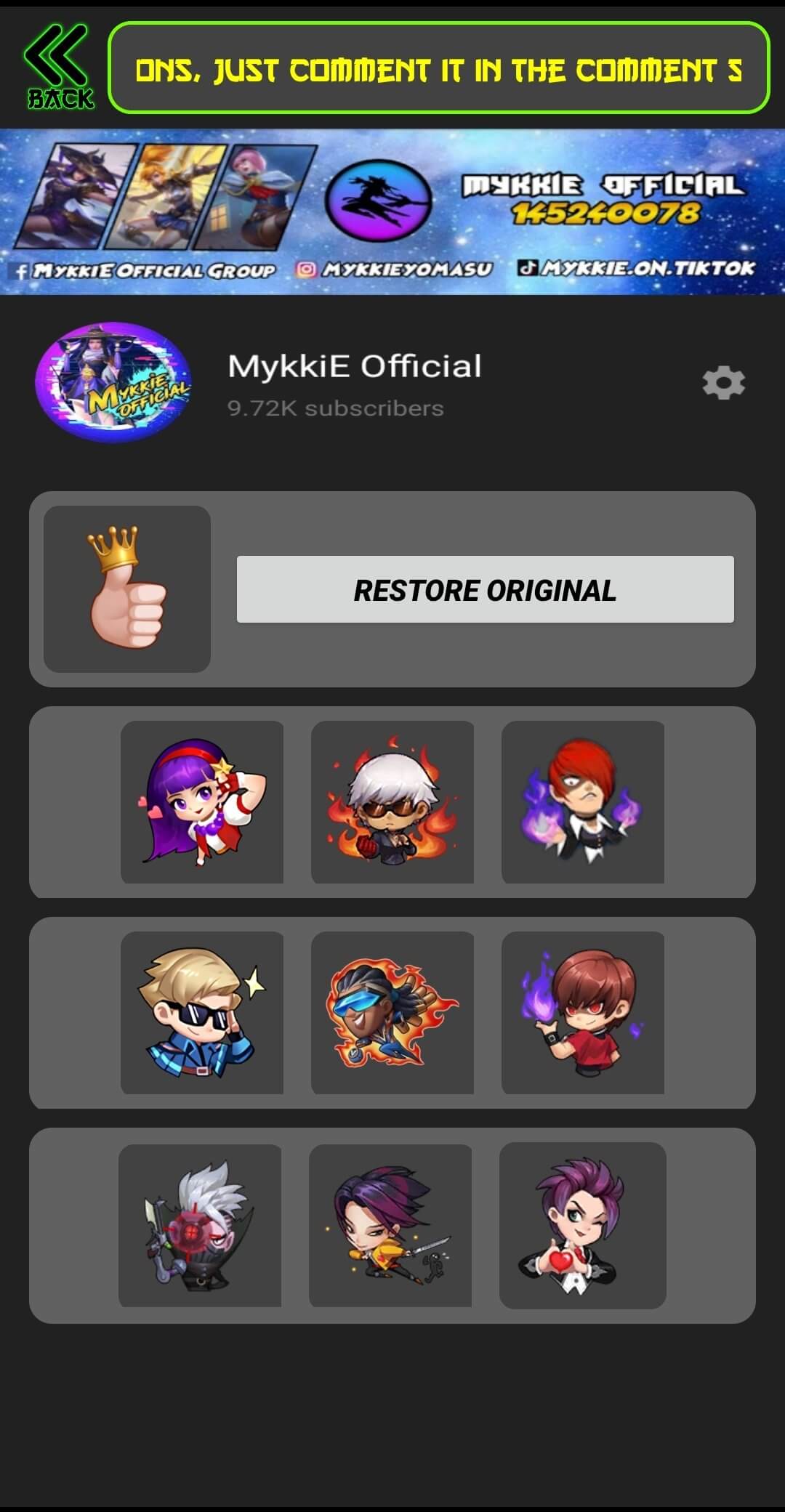 Screenshot Mykkie Skin Injector APK