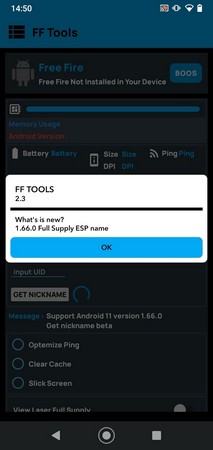 Screenshot FF Tools APK v2.4 untuk Optimasi Free Fire